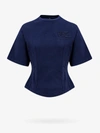 Etro Logo-embroidered Fitted T-shirt In Blue