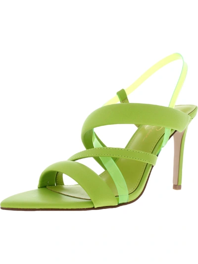 Jessica Simpson Krissta Womens Faux Leather Pointed Toe Heels In Green