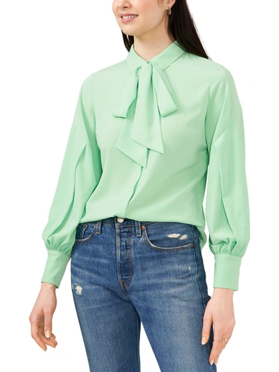 Riley & Rae Camille Womens Tie Neck Work Blouse In Green