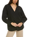 Vince Shaped Collar Linen-blend Popover In Black