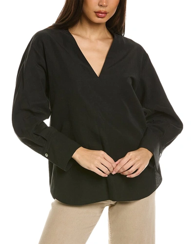 VINCE SHAPED COLLAR LINEN-BLEND POPOVER