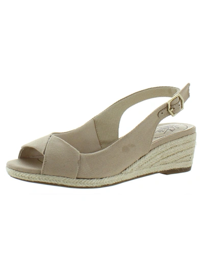 Lifestride Socialite Womens Canvas Peep-toe Slingback Sandals In Beige