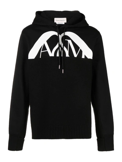 Alexander Mcqueen Logo-print Cotton Hoodie In Black