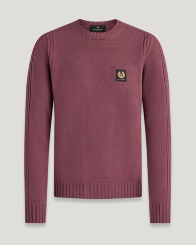 Belstaff Watch Crewneck Jumper In Mulberry