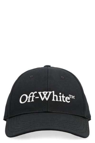Off-white Logo Cotton Baseball Cap In Black