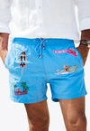 LES CANEBIERS ALL-OVER SAINT-BARTH EMBROIDERED SWIM SHORTS