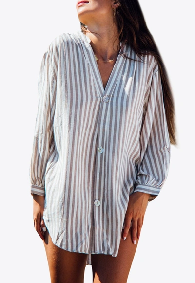 Les Canebiers Brouis Oversized Shirt In Sand