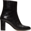 MARYAM NASSIR ZADEH Black Croc-Embossed Agnes Boots