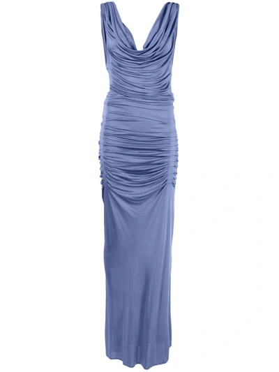 Gauge81 Ina Draped Maxi Dress In Blue