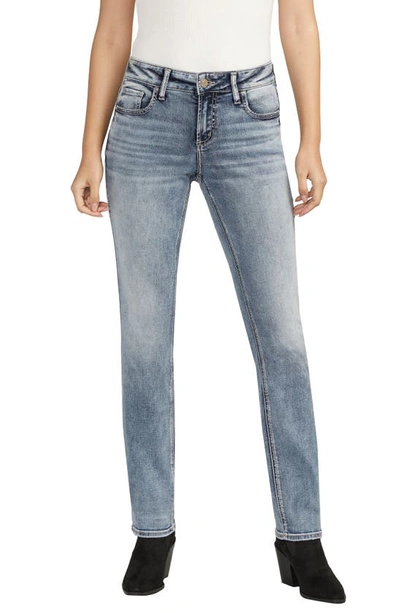 Silver Jeans Co. Elyse Mid Rise Straight Leg Jeans In Indigo