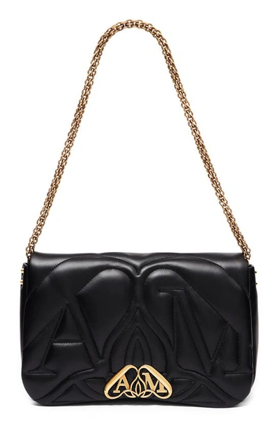 ALEXANDER MCQUEEN EXPLODED SEAL QUILTED LEATHER SHOULDER BAG