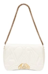 Alexander Mcqueen Leather The Seal Shoulder Bag In Soft Ivory