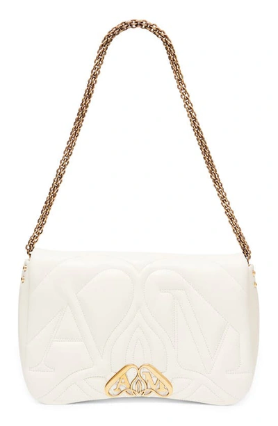 Alexander Mcqueen Leather The Seal Shoulder Bag In Soft Ivory