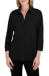 Foxcroft Sophia Jersey Popover Shirt In Black