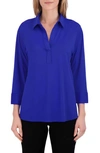 Foxcroft Sophia Jersey Popover Shirt In Royal Blue