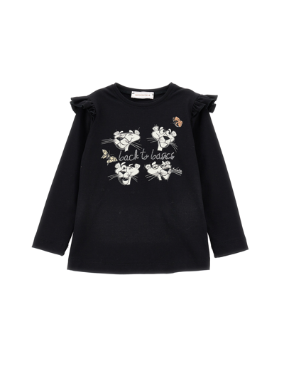 Monnalisa Kids'   Pink Panther T-shirt In Black
