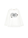Monnalisa Pink Panther Long-sleeved T-shirt In Cream