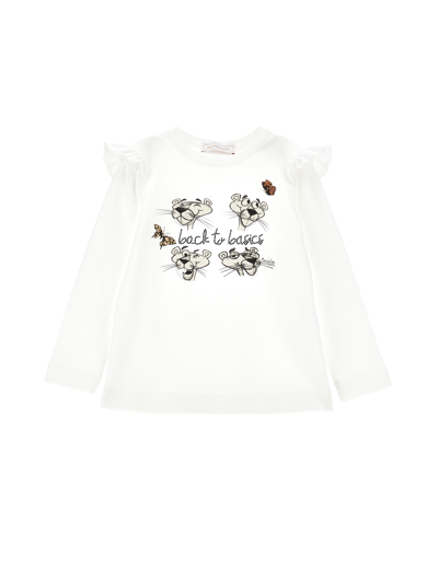 Monnalisa Kids'   Pink Panther T-shirt In Cream