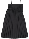 Mm6 Maison Margiela Pleated Foldover Mini Dress In Black