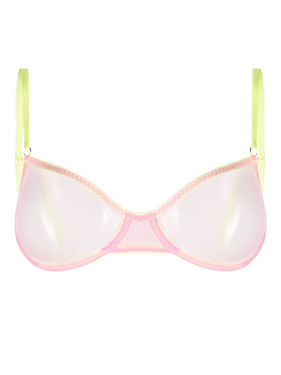 Dora Larsen + Net Sustain Skyler Organic Cotton-blend Underwired Bra In Pink