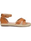 Journee Collection Lyddia Womens Faux Leather Ankle Strap Flat Sandals In Green