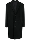 Alexander Mcqueen Single-breasted Wool Coat In Black