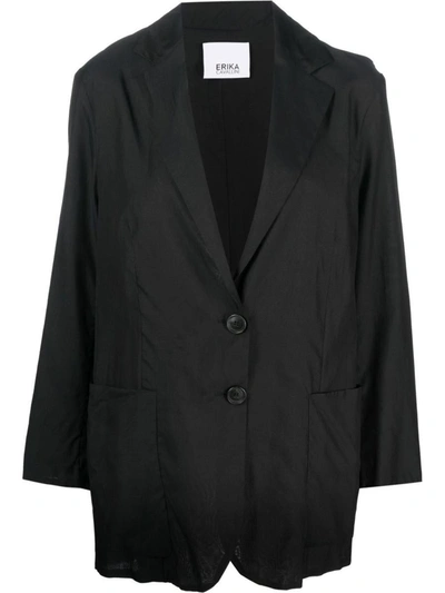 Erika Cavallini Oversized Single-breasted Blazer In Black