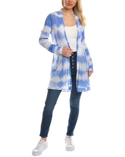 T Tahari Tie Dye Open Cardigan In Blue