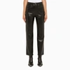 Agolde Crisscross Straight Pants In Black