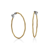 ALOR ALOR YELLOW CABLE 1.5? HOOP EARRINGS WITH 18KT WHITE GOLD