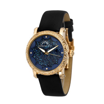 Porsamo Bleu Genevieve Women's Topaz Watch, 682bgel In Black / Blue / Gold / Gold Tone / White