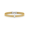 ALOR ALOR YELLOW CABLE BARRED BRACELET WITH 18KT WHITE & DIAMONDS