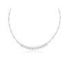 ALOR ALOR GREY CABLE NECKLACE WITH FRESHWATER PEARLS