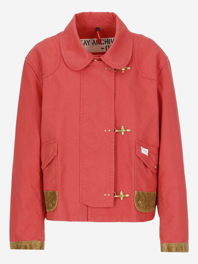 Fay Cotton 4 Hooks Jacket In Red