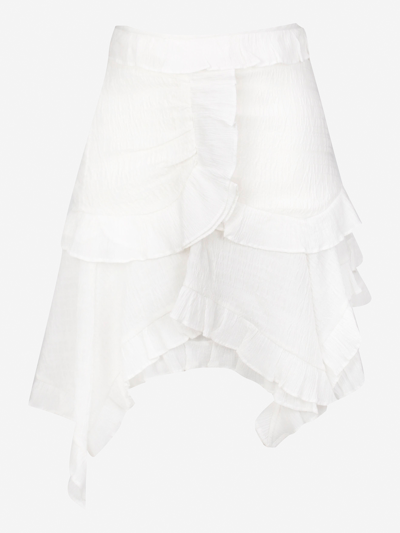 Isabel Marant High-waisted Asymmetric Skirt In White