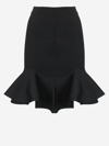 Alexander Mcqueen Asymmetric Peplum Skirt In Black