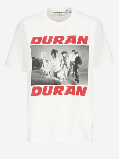 Junya Watanabe Duran Duran Printed Cotton T-shirt In White