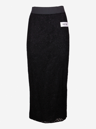 Dolce & Gabbana High-waisted Pencil Skirt In Black