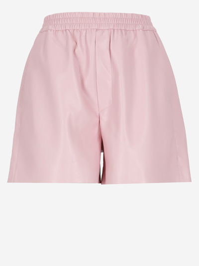 Nanushka Faux-leather Boxer Shorts In Pink