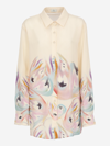 Etro Watercolor Floral Silk Button-up Blouse In Pink