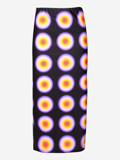 Sportmax Gestro Printed Tech Jersey Midi Skirt In Multi