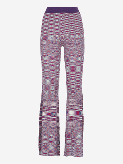 Missoni Flared Silk Pants In Purple