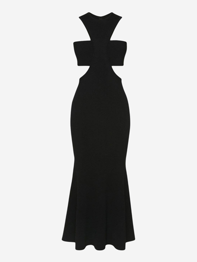 Alexander Mcqueen Synthetic Fibers Dress In Black