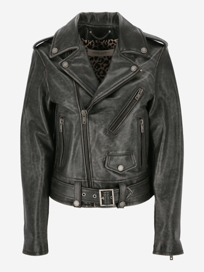 Khaite Black Leather Jacket