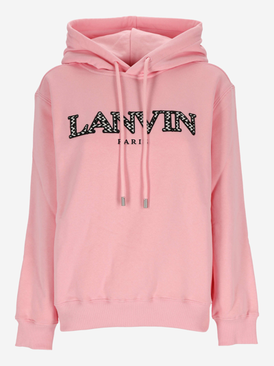 Lanvin Classic Printed Hooded Sweatshirt In Pink