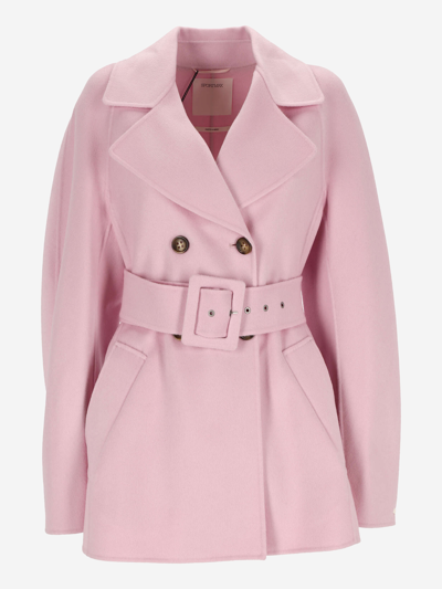 Sportmax Dritto Belted Jacket In Pink