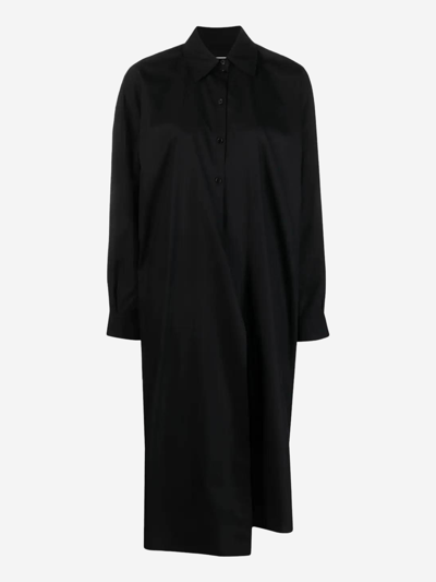 Lemaire Cotton Long Dress In Black