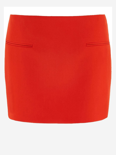 Ferragamo Straight Mini Skirt In Red