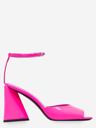 Attico Piper 85 Patent Leather Sandals In Pink