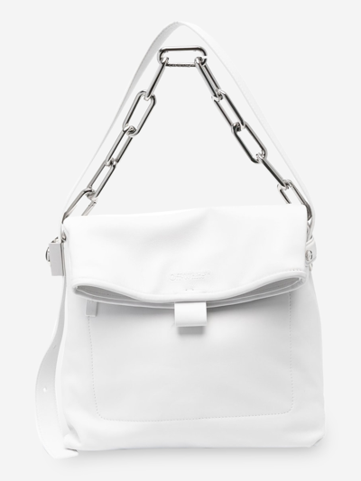 Off-white Ow Booster Leather Shoulder Bag In White